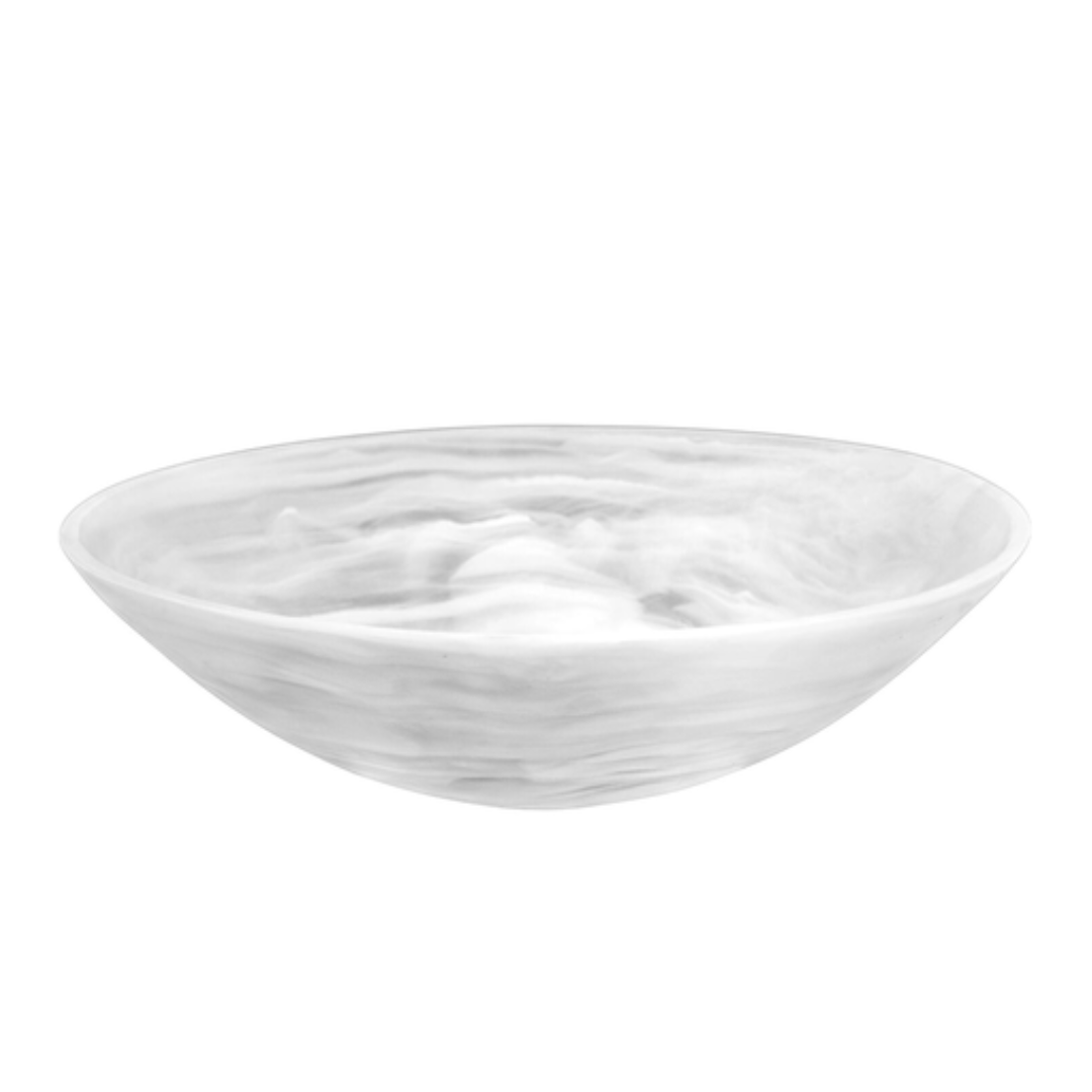 Medium white swirl resin everyday bowl. 