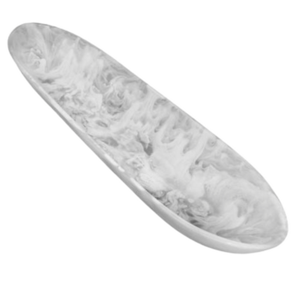 White swirl resin jumbo boat bowl.