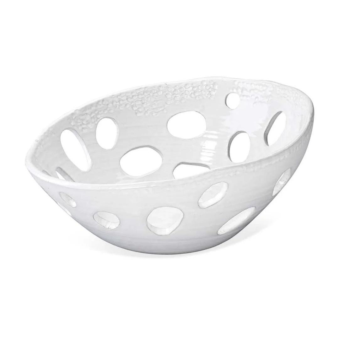 The swiss bowl made of white ceramic. 