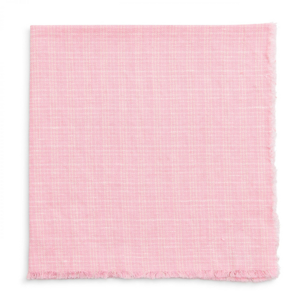 Washed plaid napkin in pink.