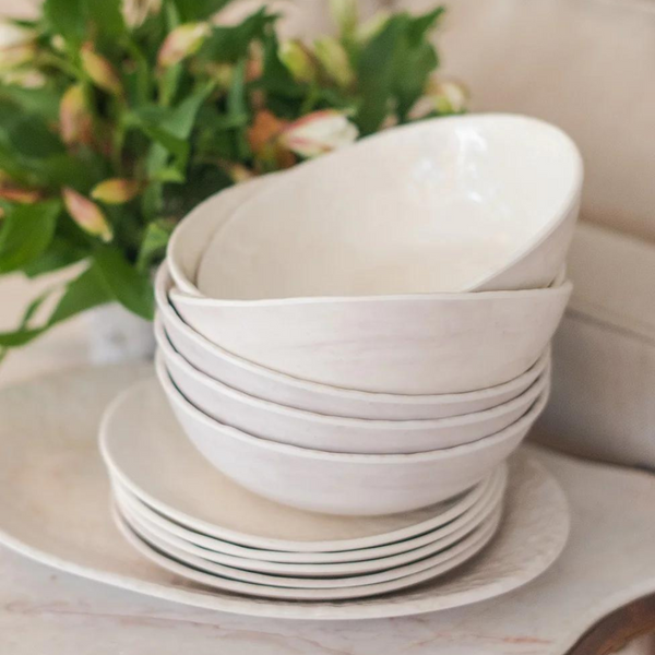 Weave Melamine Dinnerware - Cream