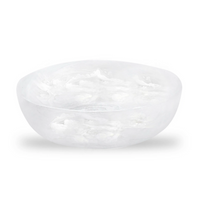 Medium white swirl resin round bowl.