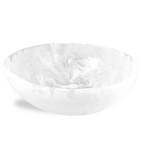 Large white swirl resin wave bowl. 
